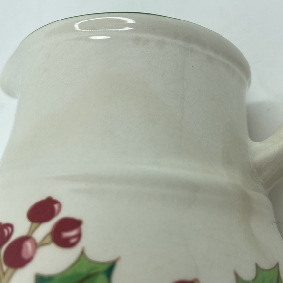 Sango White Ceramic Christmas Poinsettia Print Creamer Jug 10oz Replacement - Picture 9 of 10